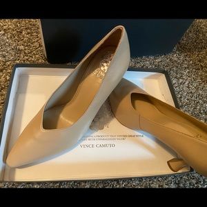 Nude close toed Vince Camuto heels